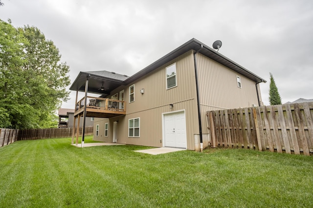 4738 N Florence Ave, Ozark, MO 65721 - rear view of house featuring ceiling fan, a patio, and a balcony
