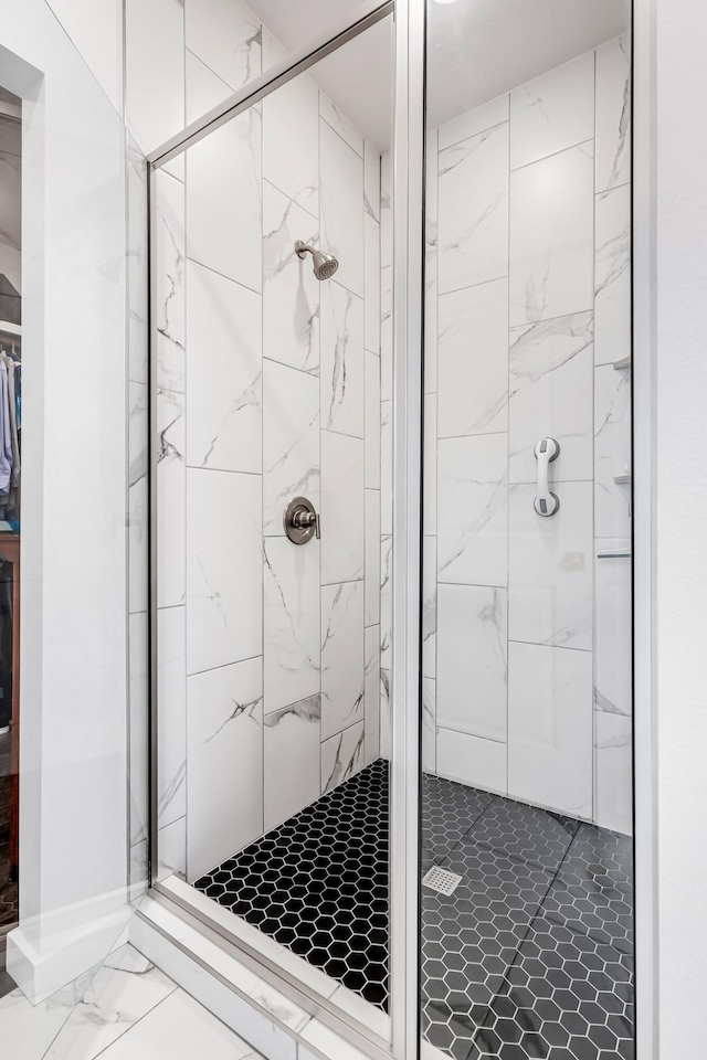4786 E Whitman Rd, Springfield, MO 65802 - bathroom with a shower stall and marble finish flooring