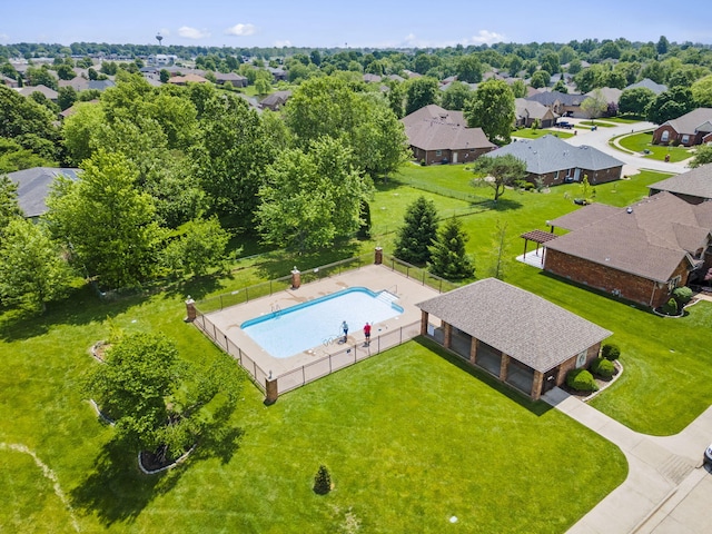 604 N Cascades Dr, Nixa, MO 65714 - aerial perspective of suburban area featuring a pool