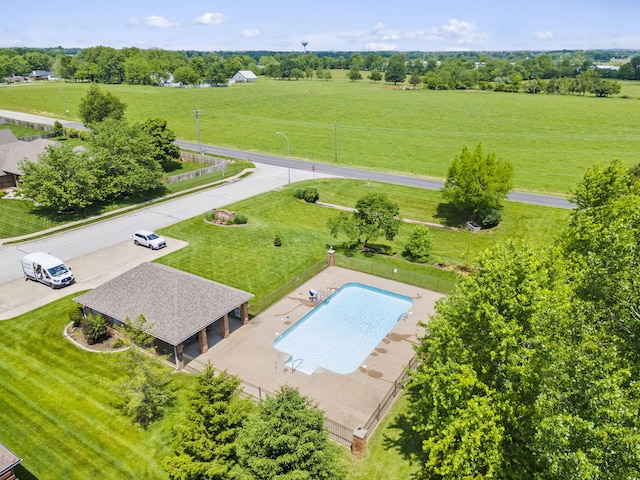 604 N Cascades Dr, Nixa, MO 65714 - overview of rural landscape with a pool and a tree filled landscape