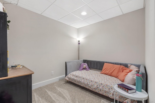 604 N Cascades Dr, Nixa, MO 65714 - bedroom featuring carpet floors, a drop ceiling, and baseboards