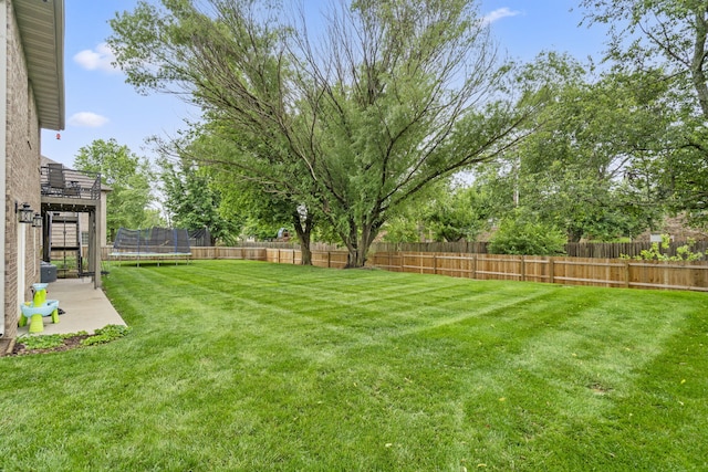 604 N Cascades Dr, Nixa, MO 65714 - view of yard with a trampoline and a patio area