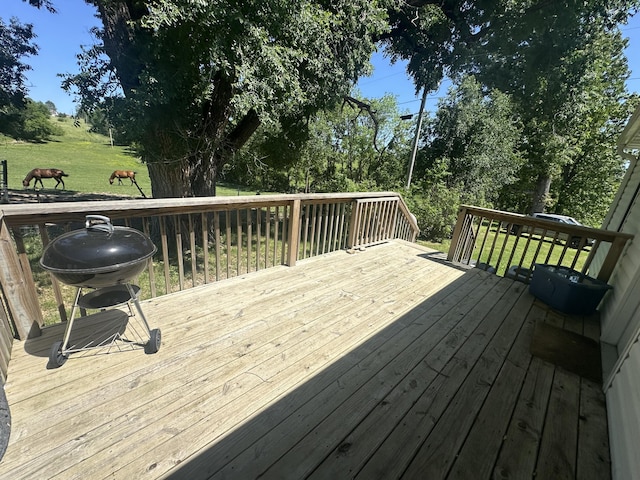 9611 Co Rd Unit A-436, Ava, MO 65608 - wooden deck with a grill and a lawn