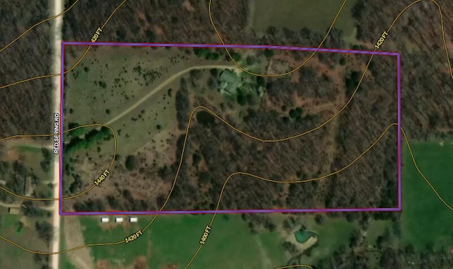 10694 Red Spring Rd, Mountain Grove, MO 65711 - aerial map of property and surrounding area featuring property parcel outlined