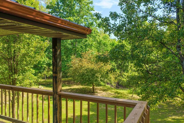 10694 Red Spring Rd, Mountain Grove, MO 65711 - wooden terrace featuring a lawn
