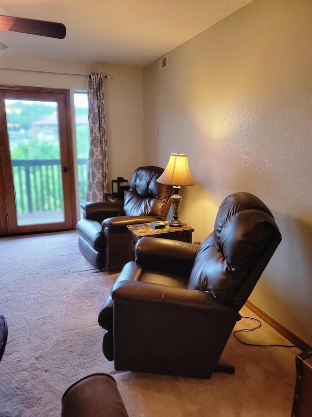 150 Sunken Forest Dr Unit 235, Forsyth, MO 65653 - living room with carpet and a ceiling fan
