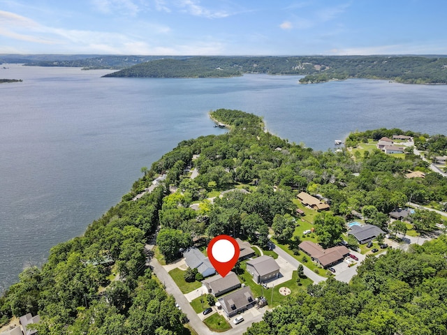 131 Lake Beach Ln, Hollister, MO 65672 - aerial perspective of suburban area featuring a large body of water