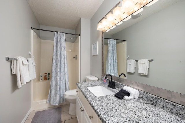 10 Treehouse Ln Unit 11, Branson, MO 65616 - bathroom with vanity, toilet, tile patterned flooring, and a textured ceiling