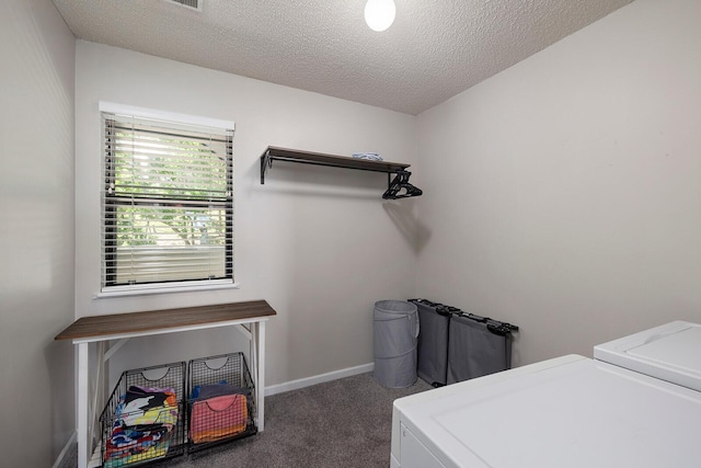 10 Treehouse Ln Unit 11, Branson, MO 65616 - laundry room with washer and dryer, carpet flooring, a textured ceiling, and baseboards