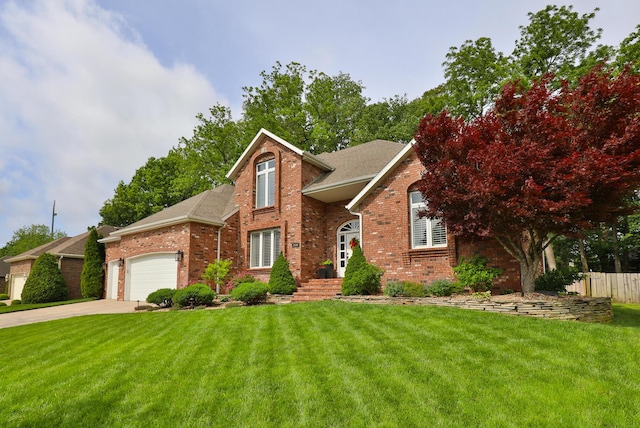 2539 S Forrest Heights Ave, Springfield, MO 65809 - traditional home featuring brick siding, a garage, concrete driveway, and a shingled roof