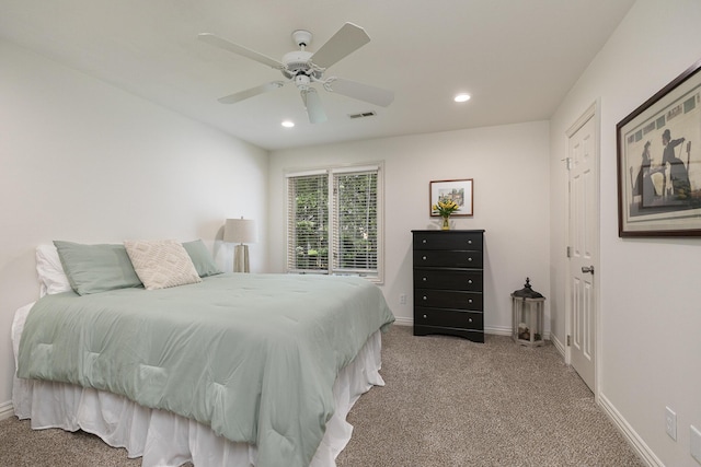 2539 S Forrest Heights Ave, Springfield, MO 65809 - bedroom featuring carpet flooring, recessed lighting, a ceiling fan, and baseboards