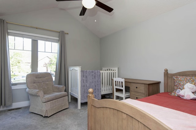 622 N Rockingham Ave, Nixa, MO 65714 - carpeted bedroom featuring lofted ceiling and ceiling fan