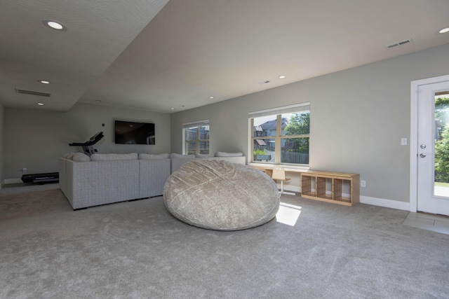 622 N Rockingham Ave, Nixa, MO 65714 - carpeted living room with healthy amount of natural light, recessed lighting, and baseboards
