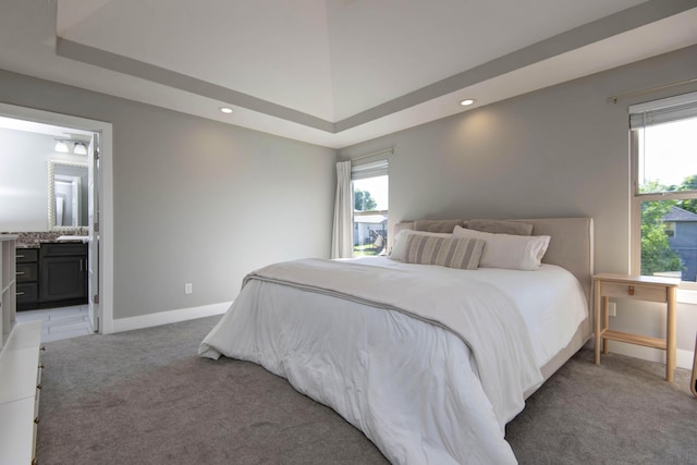 622 N Rockingham Ave, Nixa, MO 65714 - bedroom featuring light colored carpet, baseboards, a raised ceiling, and recessed lighting