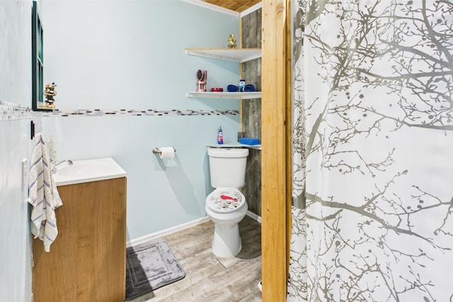 8385 Sate Highway 5, Gainesville, MO 65655 - bathroom with vanity, toilet, and wood finished floors