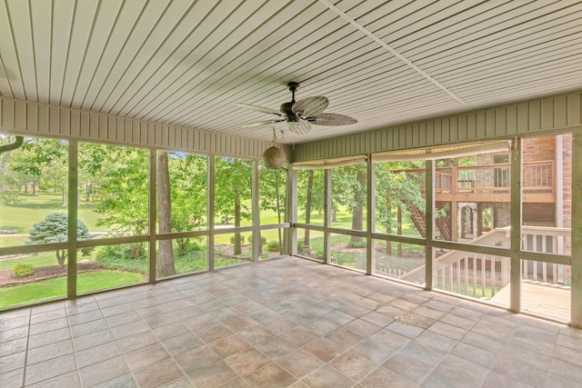8205 Quail Ridge Ct, Nixa, MO 65714 - unfurnished sunroom featuring ceiling fan