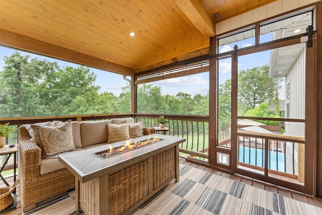 245 William Pl, Branson, MO 65616 - wooden deck with an outdoor living space with a fire pit