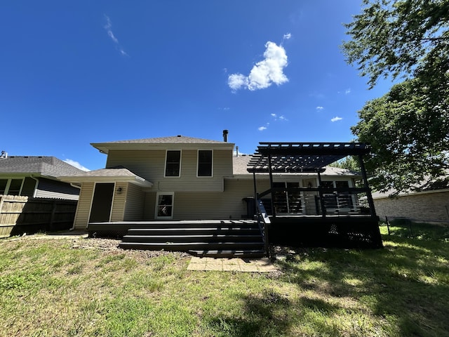 3223 W Primrose St, Springfield, MO 65807 - rear view of house featuring a deck and a pergola