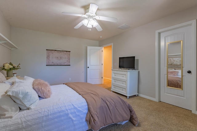 853 E Grafton Dr, Nixa, MO 65714 - bedroom with light colored carpet, ceiling fan, and baseboards