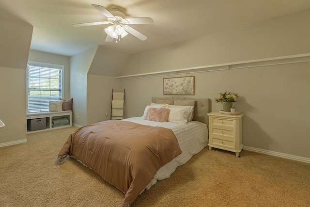 853 E Grafton Dr, Nixa, MO 65714 - carpeted bedroom featuring baseboards, ceiling fan, and vaulted ceiling