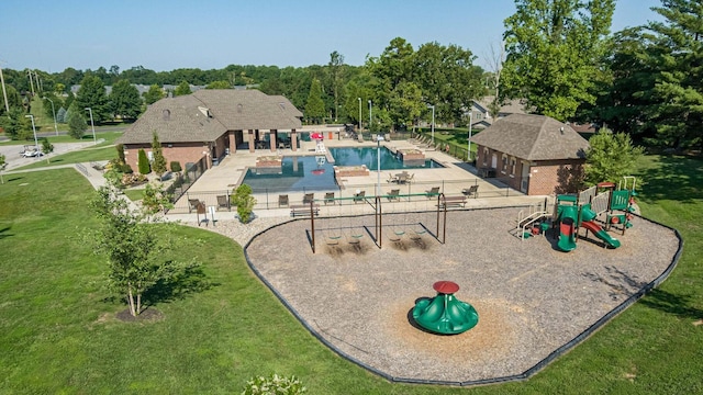 853 E Grafton Dr, Nixa, MO 65714 - exterior space with a community pool and a patio