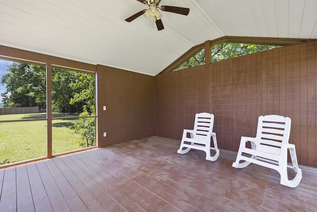 192 Forest Ln, Branson, MO 65616 - unfurnished sunroom featuring vaulted ceiling