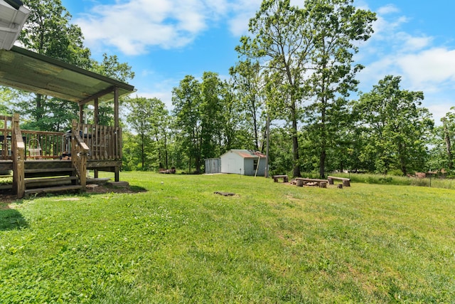 1899 State Highway Dd, Ava, MO 65608 - view of green lawn featuring a wooden deck