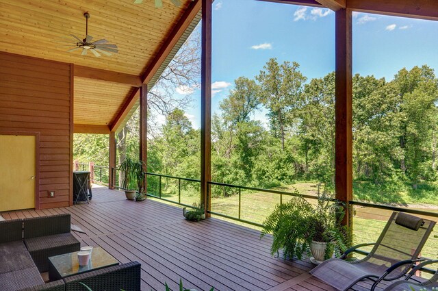 8403 Lawrence Unit 1040, La Russell, MO 64848 - wooden deck featuring ceiling fan
