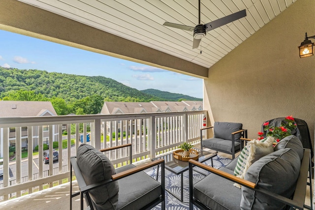 280 Wimbledon Dr Unit 8, Branson, MO 65616 - balcony with outdoor lounge area and a ceiling fan