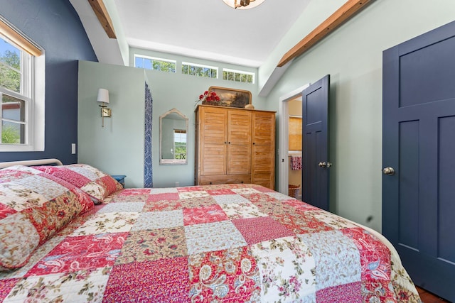 27841 Old Pace Ln, Shell Knob, MO 65747 - bedroom with lofted ceiling and multiple windows