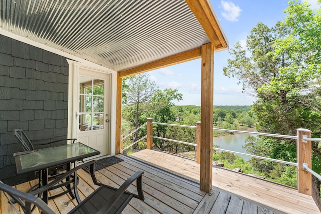 27841 Old Pace Ln, Shell Knob, MO 65747 - wooden terrace featuring a water view