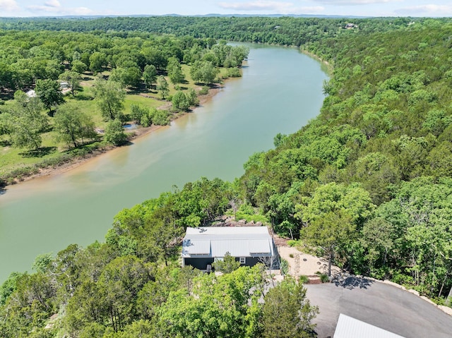 27841 Old Pace Ln, Shell Knob, MO 65747 - aerial view of property and surrounding area featuring a heavily wooded area and a large body of water