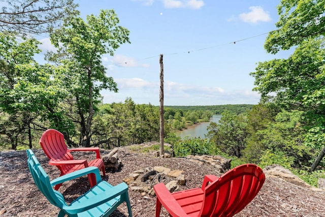 27841 Old Pace Ln, Shell Knob, MO 65747 - view of yard featuring a wooded view and an outdoor fire pit