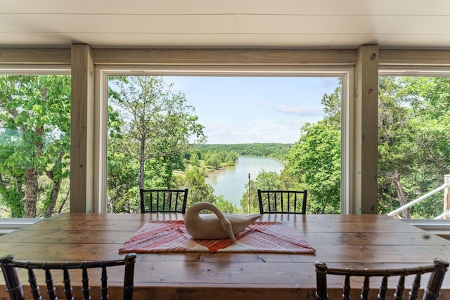 27841 Old Pace Ln, Shell Knob, MO 65747 - dining area featuring a water view