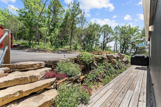 27841 Old Pace Ln, Shell Knob, MO 65747 - wooden terrace featuring a grill