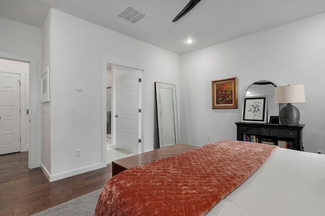 735 N Fox Hill Cir, Nixa, MO 65714 - bedroom featuring dark wood-style flooring, recessed lighting, and baseboards