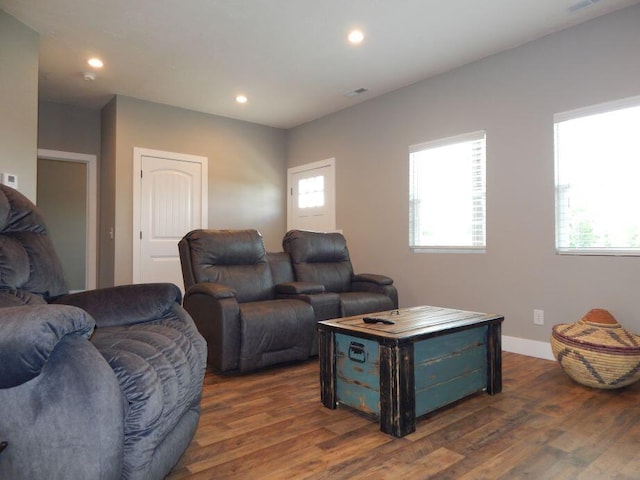 510 Kenny St, Ava, MO 65608 - living room featuring wood finished floors, healthy amount of natural light, recessed lighting, and baseboards