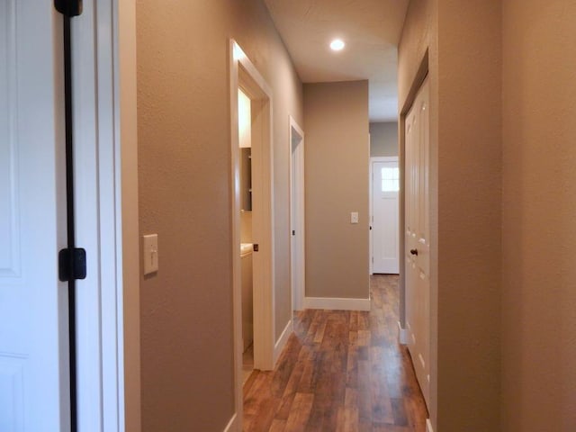 510 Kenny St, Ava, MO 65608 - hallway featuring wood finished floors, baseboards, and a textured wall
