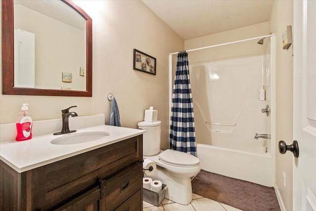 657 Plentywood Ln, Gainesville, MO 65655 - full bathroom with vanity, toilet, shower / bath combination with curtain, and tile patterned floors