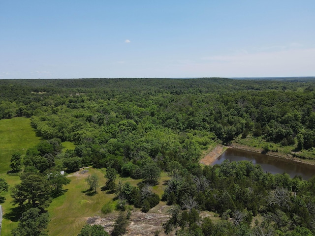 821 NW B Hwy, Osceola, MO 64776 - aerial view of property and surrounding area featuring a forest and a nearby body of water