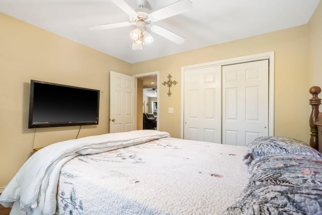 485 Eagle Dr, Forsyth, MO 65653 - bedroom with a closet and ceiling fan