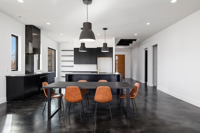 13213 State Highway M, Billings, MO 65610 - dining area with finished concrete flooring and recessed lighting