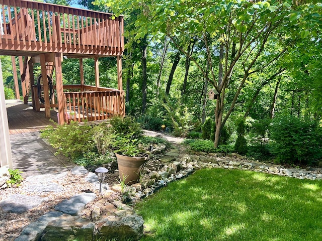 1207 Ledgestone Cir, Branson West, MO 65737 - view of yard featuring a deck