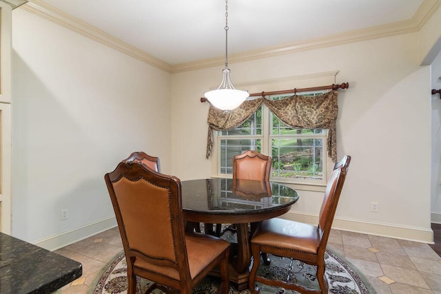 903 Silver Bluff Cir, Branson West, MO 65737 - dining room featuring ornamental molding, light tile patterned floors, and baseboards