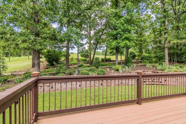 903 Silver Bluff Cir, Branson West, MO 65737 - wooden deck featuring a lawn