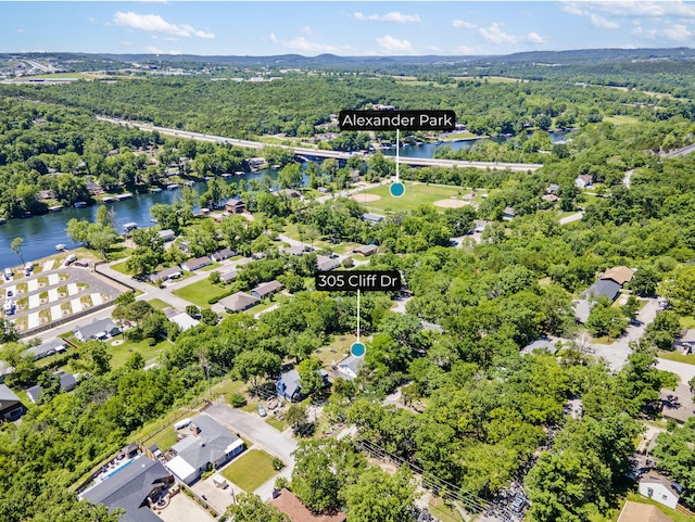 305 Cliff Dr, Branson, MO 65616 - aerial view of a nearby body of water and a heavily wooded area