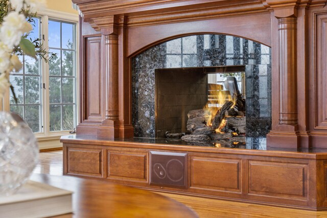 5575 S Castlebay Dr, Springfield, MO 65809 - detailed view of a multi sided fireplace and wood finished floors