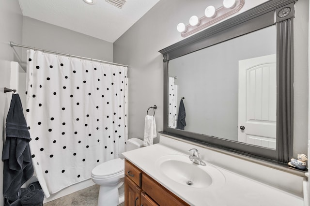 3192 W Melbourne St, Springfield, MO 65810 - bathroom featuring toilet, vanity, and a shower with shower curtain