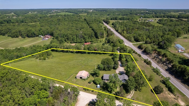 4095 Bell Springs Rd, Marshfield, MO 65706 - aerial view of property's location with property boundaries highlighted and a forest