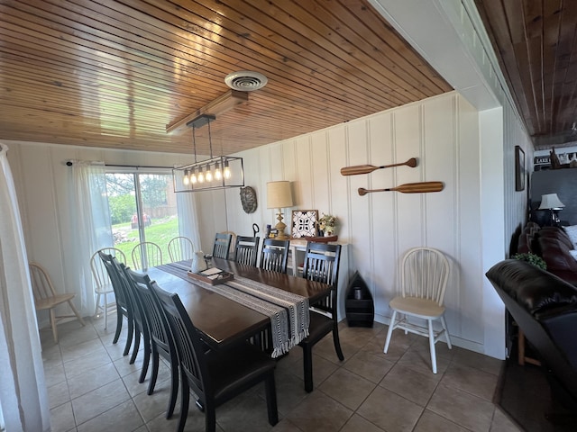 21937 Lake Rd Unit M12, Cassville, MO 65625 - tiled dining area with wooden ceiling and a decorative wall